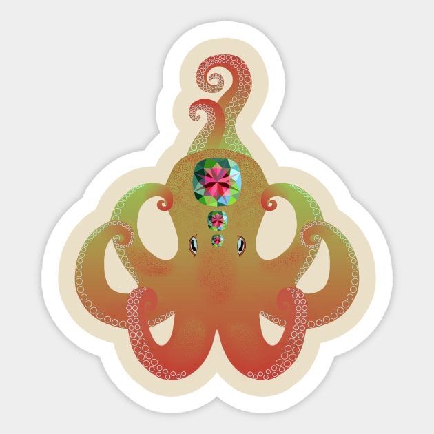 Octopus - Alexandrite (Chrysoberyl) Sticker by Aline Eg